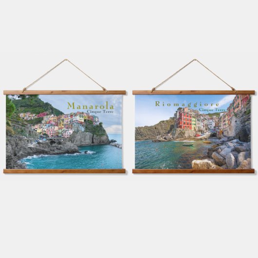 Zee Coast Cinque Terre Manarola Riomaggiore Italië Hangend Wandkleed (Dubbel)
