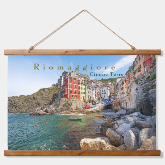 Zee Coast Cinque Terre Manarola Riomaggiore Italië Hangend Wandkleed (Voorkant 2)