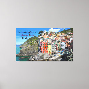 Zee Coast Cinque Terre Riomaggiore Italië Canvas Afdruk