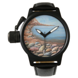 Zee Coast Rocky CLIFFS SEASHORE Ontspannend helder Horloge