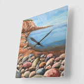 Zee Coast Rocky CLIFFS SEASHORE Ontspannend helder Vierkante Klok (Hoek)