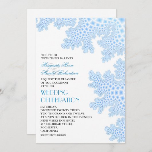 Zee Coral Modern Beach Huwelijksuitnodiging Kaart (Voorkant / Achterkant)