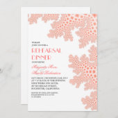 Zee Coral Pink Repetitie Dinner Invitation Kaart (Voorkant / Achterkant)