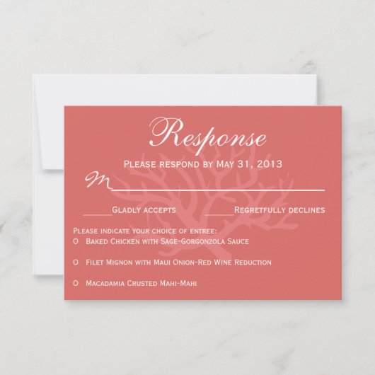 Zee Coral RSVP-responskaarten RSVP Kaartje (Voorkant)