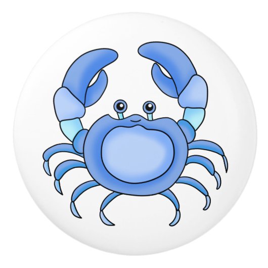 Zee Crab Nautical Beach House Keramische Knop (Voorkant)
