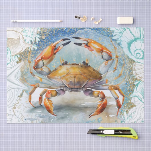 Zee Crab Shell Waterverf Tissuepapier (Craft)