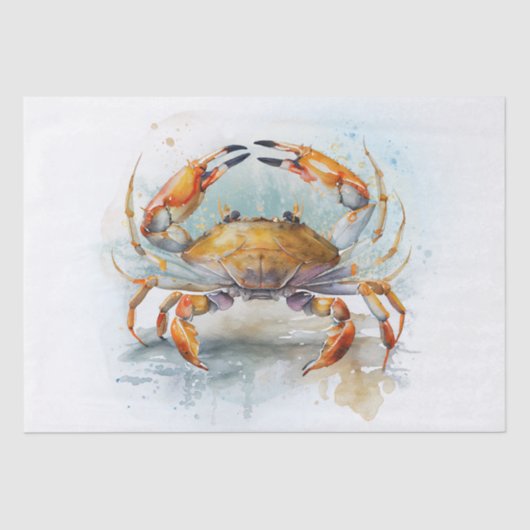 Zee Crab Waterverf Tissuepapier (Voorkant)