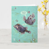 Zee Creaters Trunkfish Jubileum Kaart (Gele Bloem)