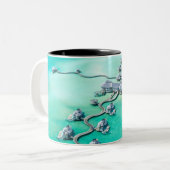 Zee creaties tweekleurige koffiemok (Voorkant links)