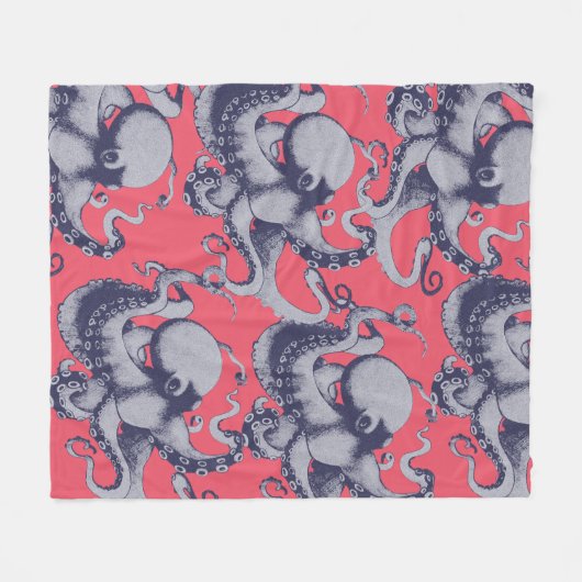  Zee Creatinatie Octopus Fleece Deken (Voorkant (Horizontaal))