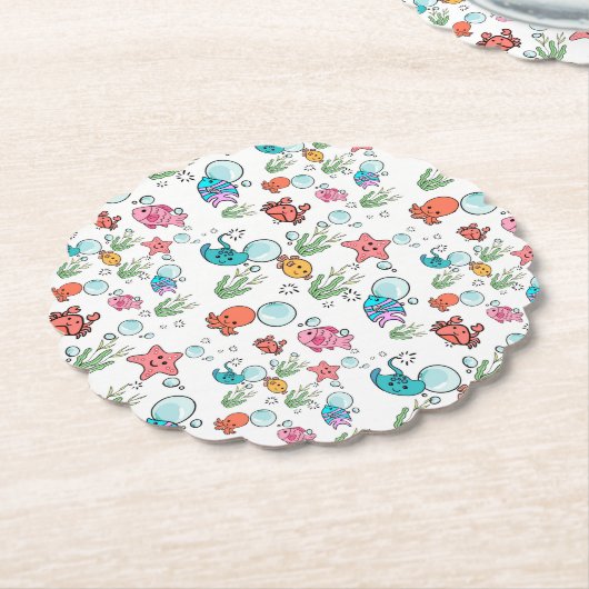 Zee Creature onderzetters, zee Creature Table Ware Kartonnen Onderzetters (Gekanteld)