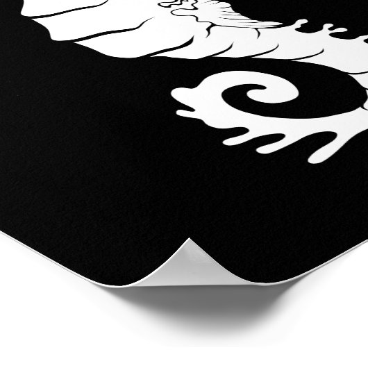 Zee Creature Silhouette - Seapaarden Poster (Hoek)