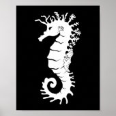 Zee Creature Silhouette - Seapaarden Poster (Voorkant)