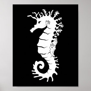Zee Creature Silhouette - Seapaarden Poster