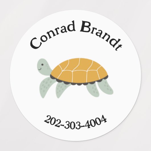 Zee Creature Waterdichte Cirkel Sticker Naam Label (Design 2)