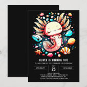 Zee Creatures Axolotl Whimsical Birthday Kaart (Voorkant / Achterkant)