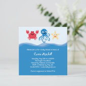 Zee creeert Baby shower Uitnodiging (Staand voorkant)