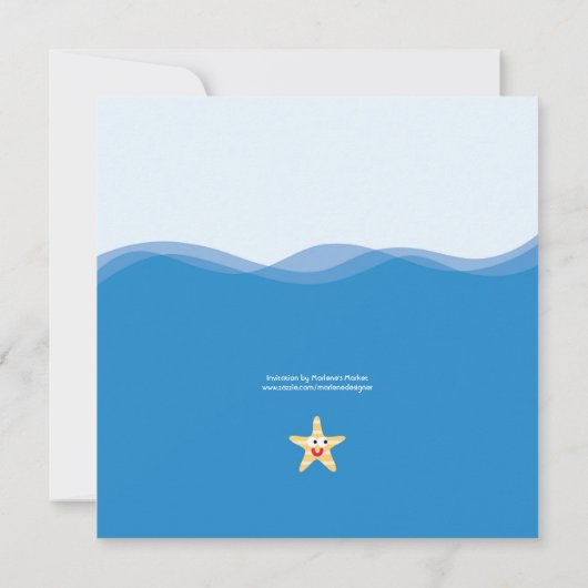 Zee creeert Baby shower Uitnodiging (Achterkant)