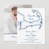 Zee Crest Beach Hotel Falmouth Cape Cod bruiloft Save The Date (Voorkant / Achterkant)