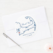 Zee Crest Cape Cod Dank u bruiloft gunst Ronde Sticker (Envelop)