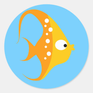 ZEE CRITTERS ANGEL FISH Envelope Seals / Toppers Ronde Sticker