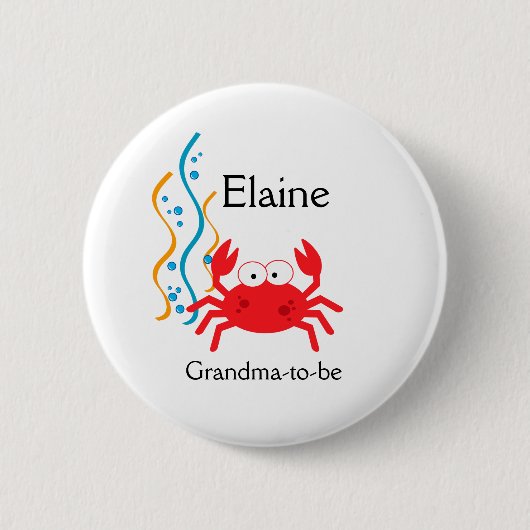 ZEE CRITTERS CRAB NAME TAG Personalized Button (Voorkant)