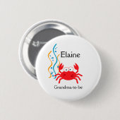 ZEE CRITTERS CRAB NAME TAG Personalized Button (Voorkant /achterkant)