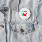 ZEE CRITTERS CRAB NAME TAG Personalized Button (In situ)