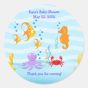 ZEE CRITTERS onder Zee Baby shower gunst Sticker