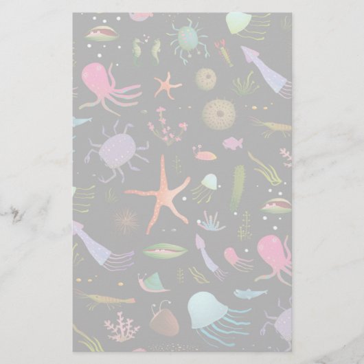 Zee Critters Patroon Briefpapier (Voorkant)