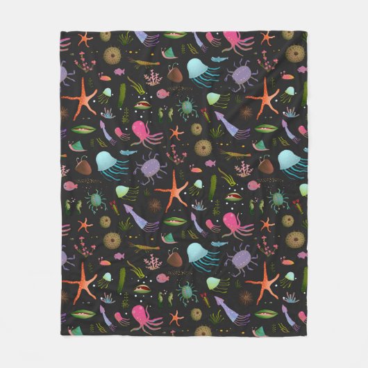 Zee Critters Patroon Fleece Deken (Voorkant)