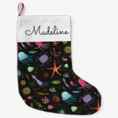 Zee Critters Patroon | Jouw namen toevoegen Kleine Kerstsok (Voorkant)