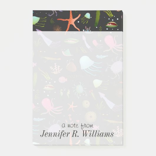 Zee Critters Patroon | Jouw namen toevoegen Post-it® Notes (Voorkant)