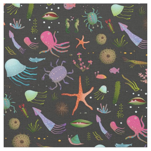 Zee Critters Patroon Stof (Close Up)