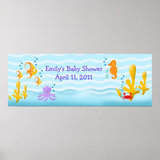 Zee Critters Sealife  Birthday Banner Poster (Voorkant)