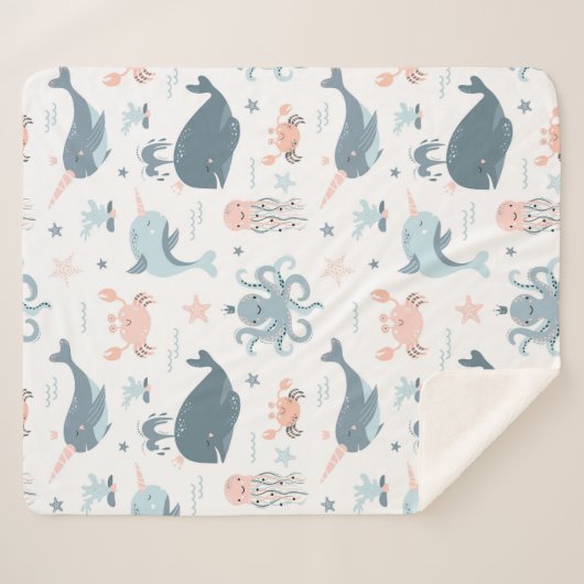 Zee Critters Sherpa Deken (Voorkant (horizontaal))