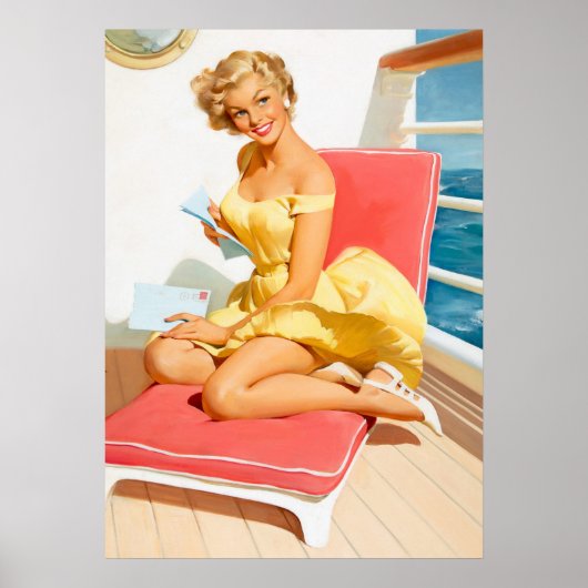 Zee cruisepin omhoog poster (Voorkant)