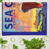 Zee-Cured merkcitroenen, op het etiket gedrukt Theedoek (Gevouwen)