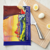 Zee-Cured merkcitroenen, op het etiket gedrukt Theedoek (Quarter Fold)