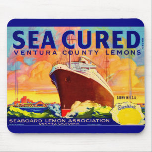 Zee-Cured merkcitroenkratenlabel Muismat