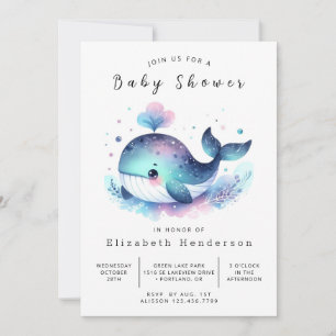 Zee Custom Whale Baby shower Kaart
