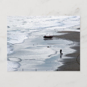 Zee dat bij schemering aan land komt briefkaart