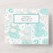 Zee de liefde bruiloft op het strand all in one uitnodiging (Achterkant)