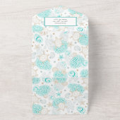 Zee de liefde strand bruiloft all in one uitnodiging (Buitenkant)