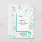 Zee De Liefde Strand Nautisch Huwelijk Plat Save The Date (Voorkant)