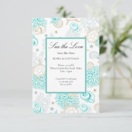 Zee De Liefde Strand Nautisch Huwelijk Plat Save The Date