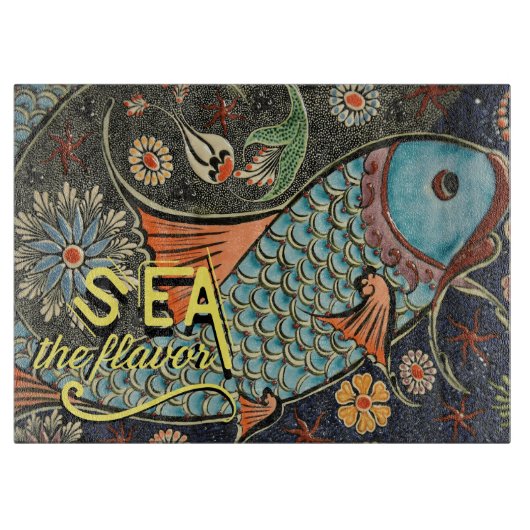 Zee De Smaak Mozaïek Vis Snijplank (Voorkant)