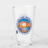 Zee de wereld met Chris Beer Glass Glas (Achterkant)