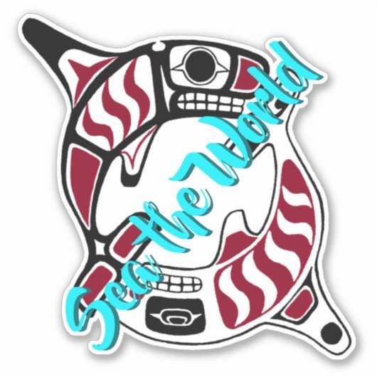 Zee de World Killer Whale Sticker (Voorkant)