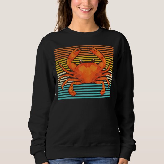 Zee Dier Retro Zeevruchten Krabben Trui (Voorkant)